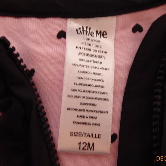 Little Me Brand 12 Month Zip Front Jacket with Faux Fur vest - Picture 9 of 11